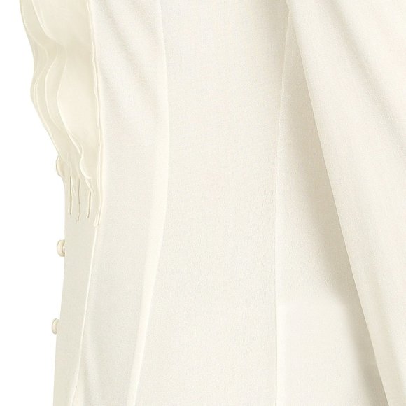 Ruffled Long Sleeve Ivory Blouse - Picture 9 of 12